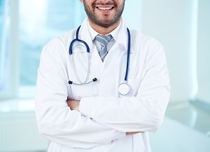 Close-up of doctor with stethoscope