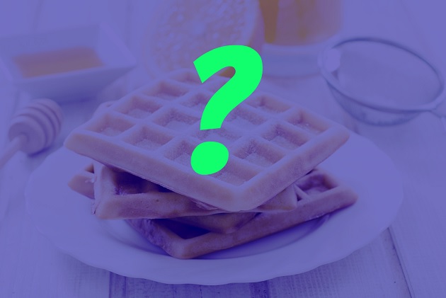 Waffles with blue background