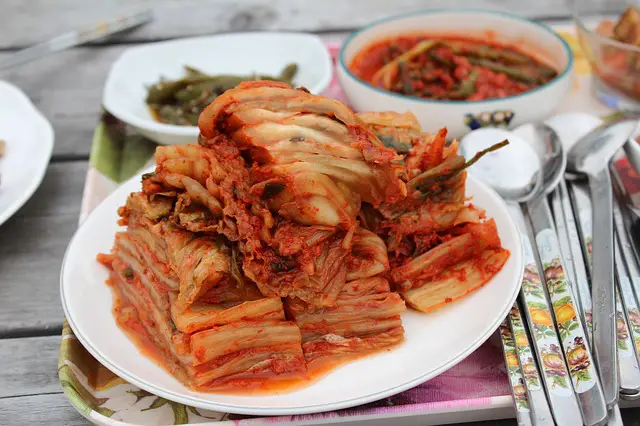 Kimchi on the plate