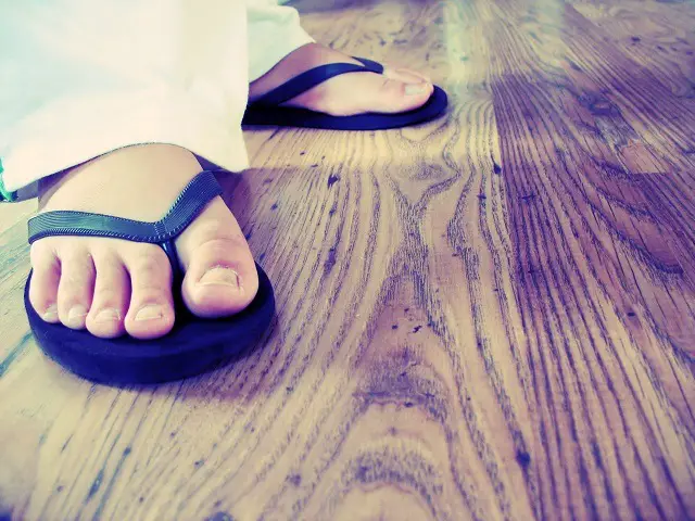 A closeup of a woman's feet
