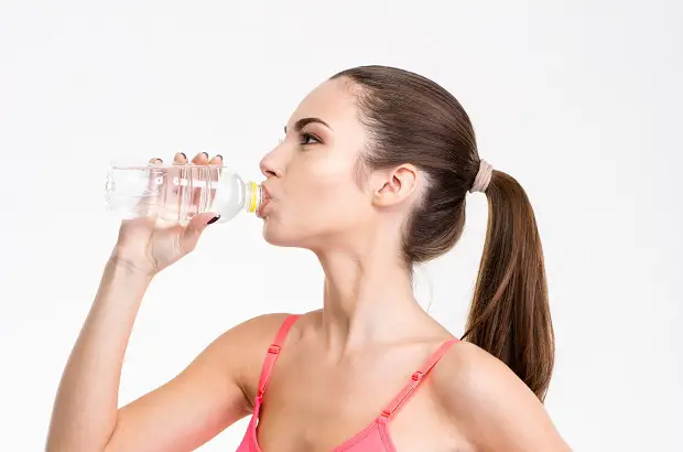 woman drinking water