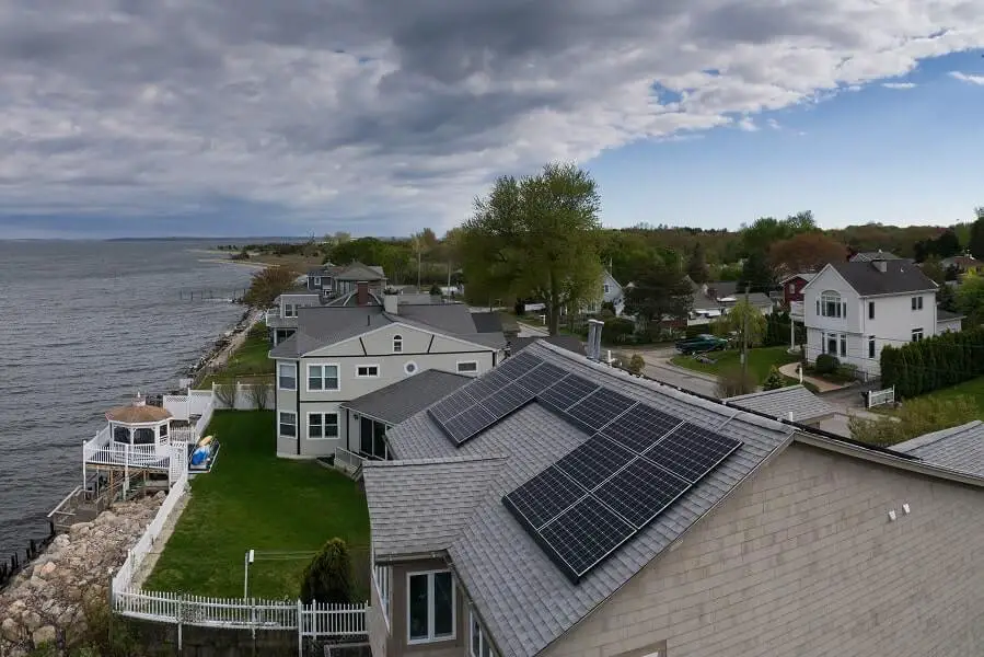 solar panels on roof