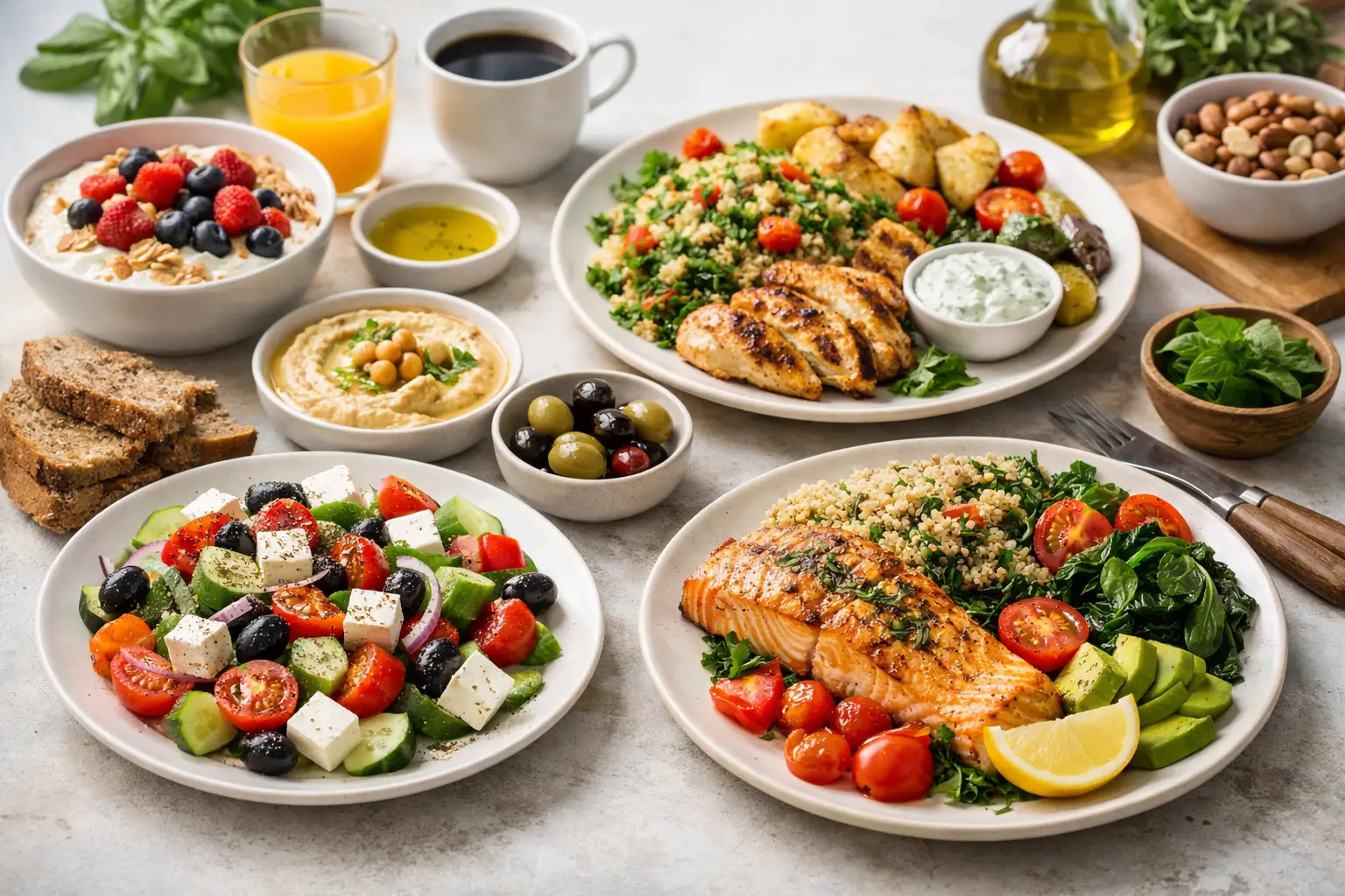 Mediterranean Diet Meal Example for a Day